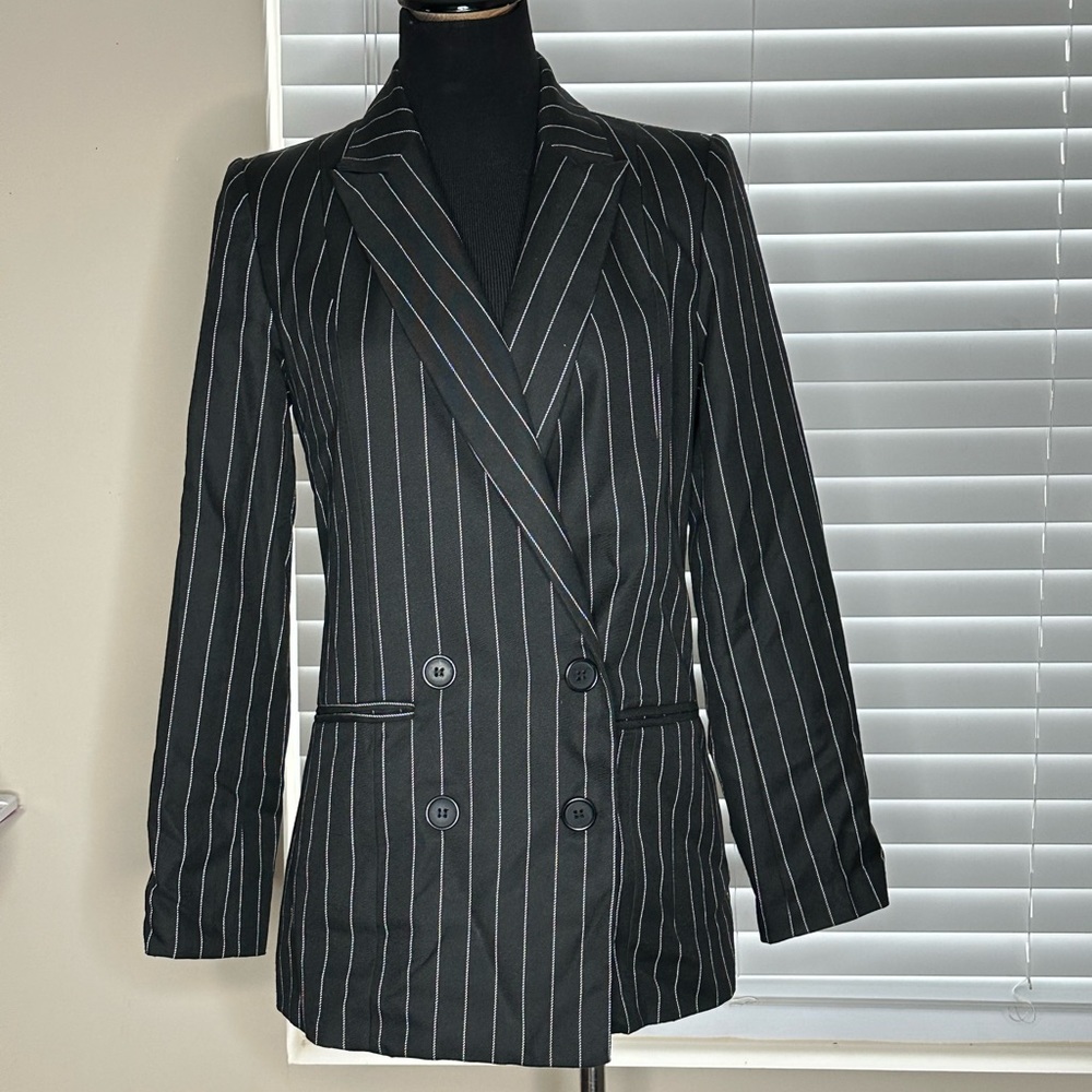 Black & White Pinstripe Blazer